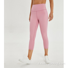 Compressione a vita alta Legg Leggings tascabili